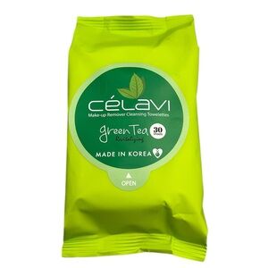Celavi Green Tea Korean Makeup Remover Cleansing Wipes Removing 30 Towelettes